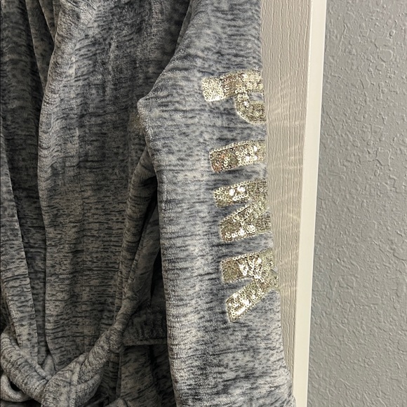 PINK Victoria's Secret Gray Robe with Silver Sequins - Picture 2 of 2